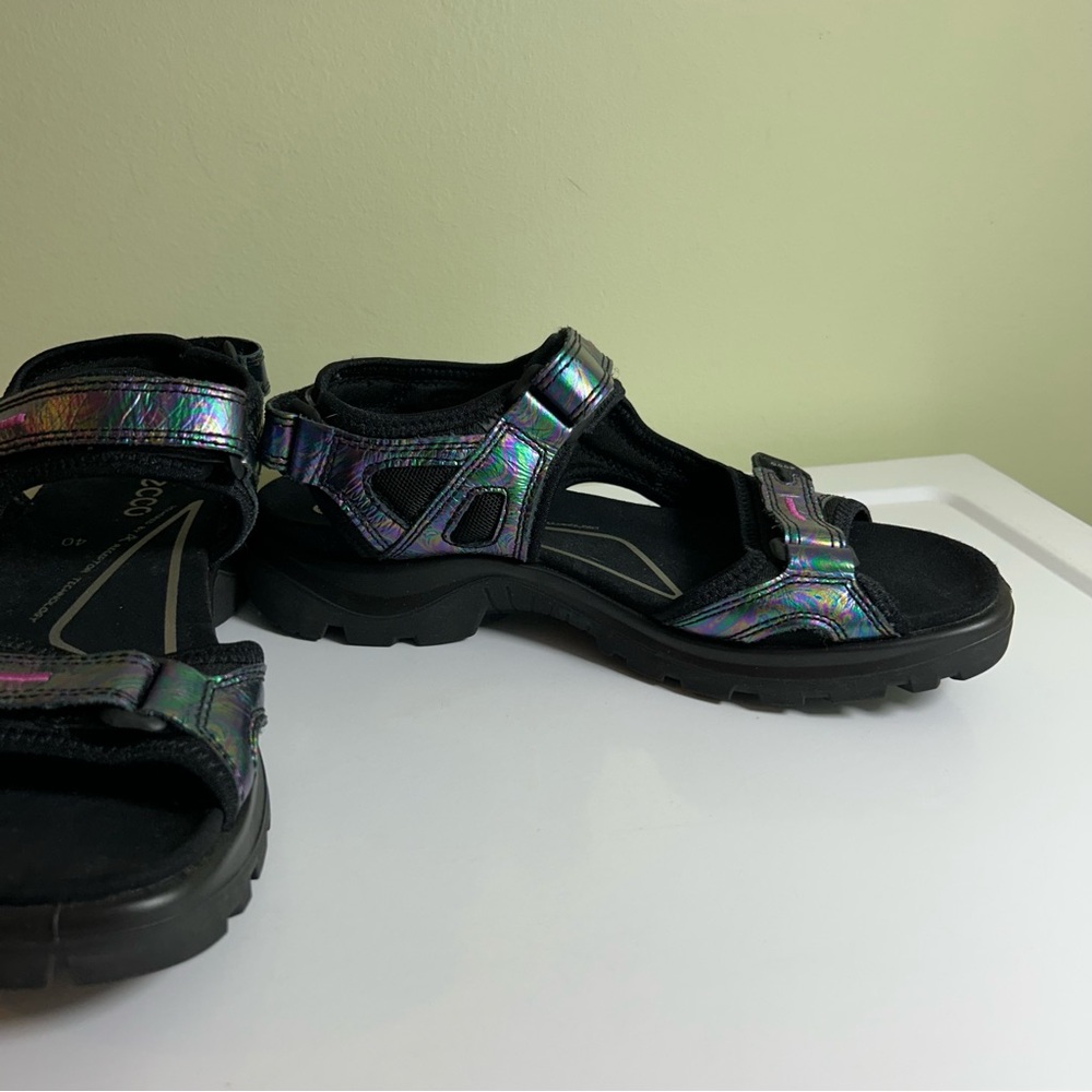 ecco Yucatán Sandals Women’s EU 40 US 9/9.5 Black Multi Iridescent Sport Hiking - Picture 6 of 11
